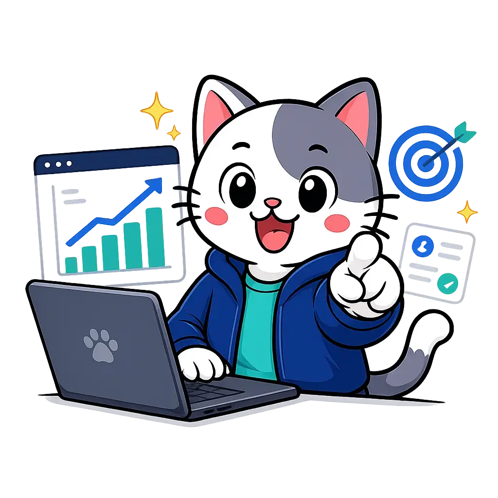 Maskot Meowcode - Konsultasi Jasa Pembuatan Website dan Sistem AI Profesional