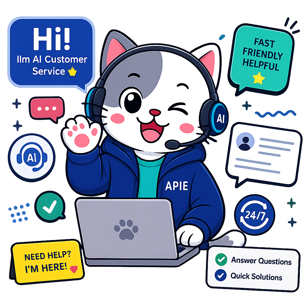 Maskot Meowcode - Layanan Sistem Customer Service AI Otomatis 24 Jam