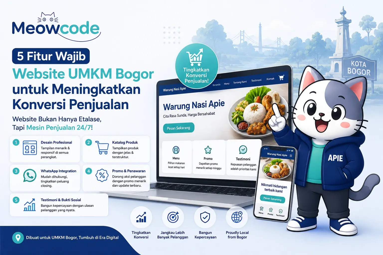 Gambar utama untuk artikel: 5 Fitur Wajib Website UMKM Bogor untuk Meningkatkan Konversi Penjualan