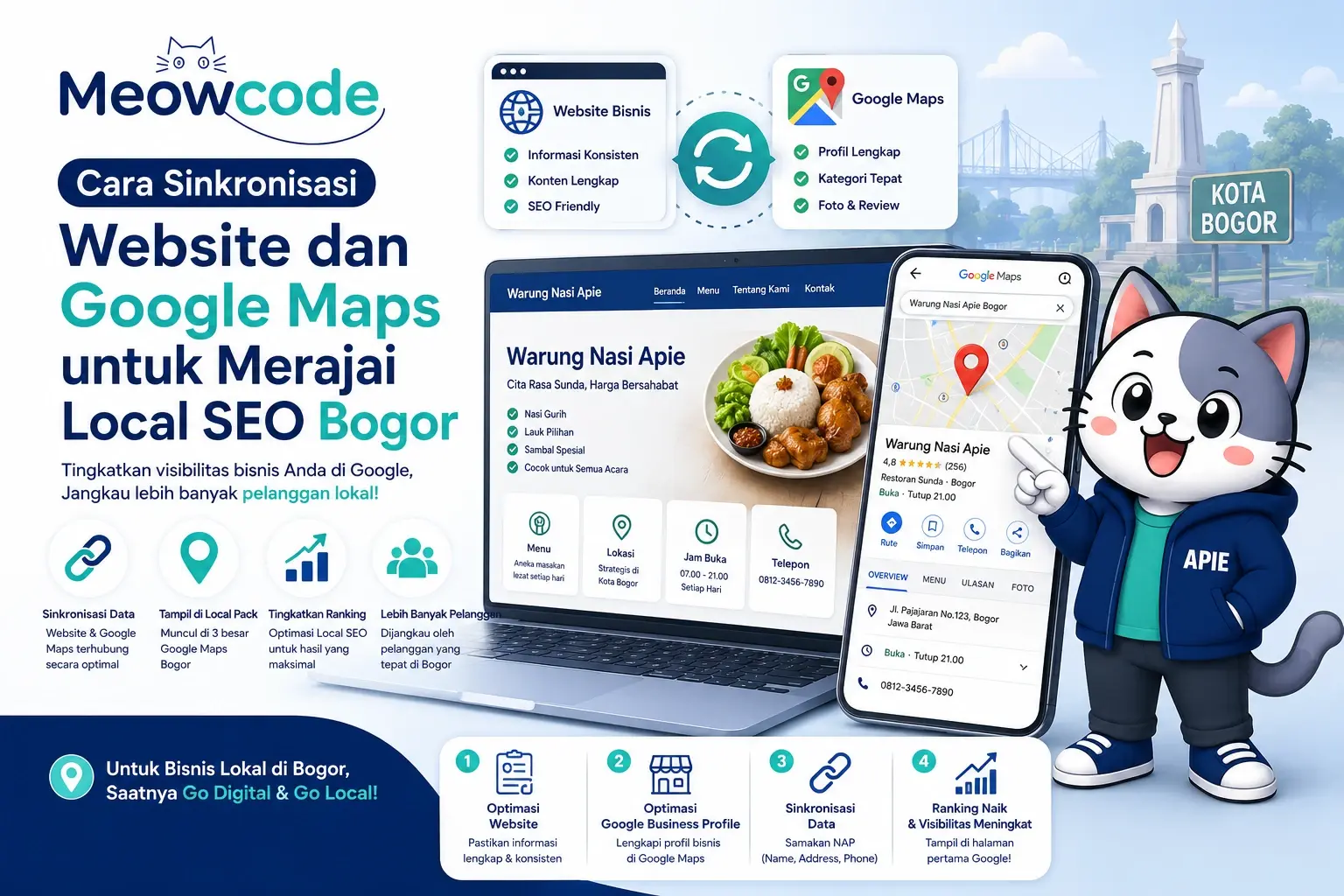 Gambar utama untuk artikel: Cara Sinkronisasi Website dan Google Maps untuk Merajai Local SEO Bogor