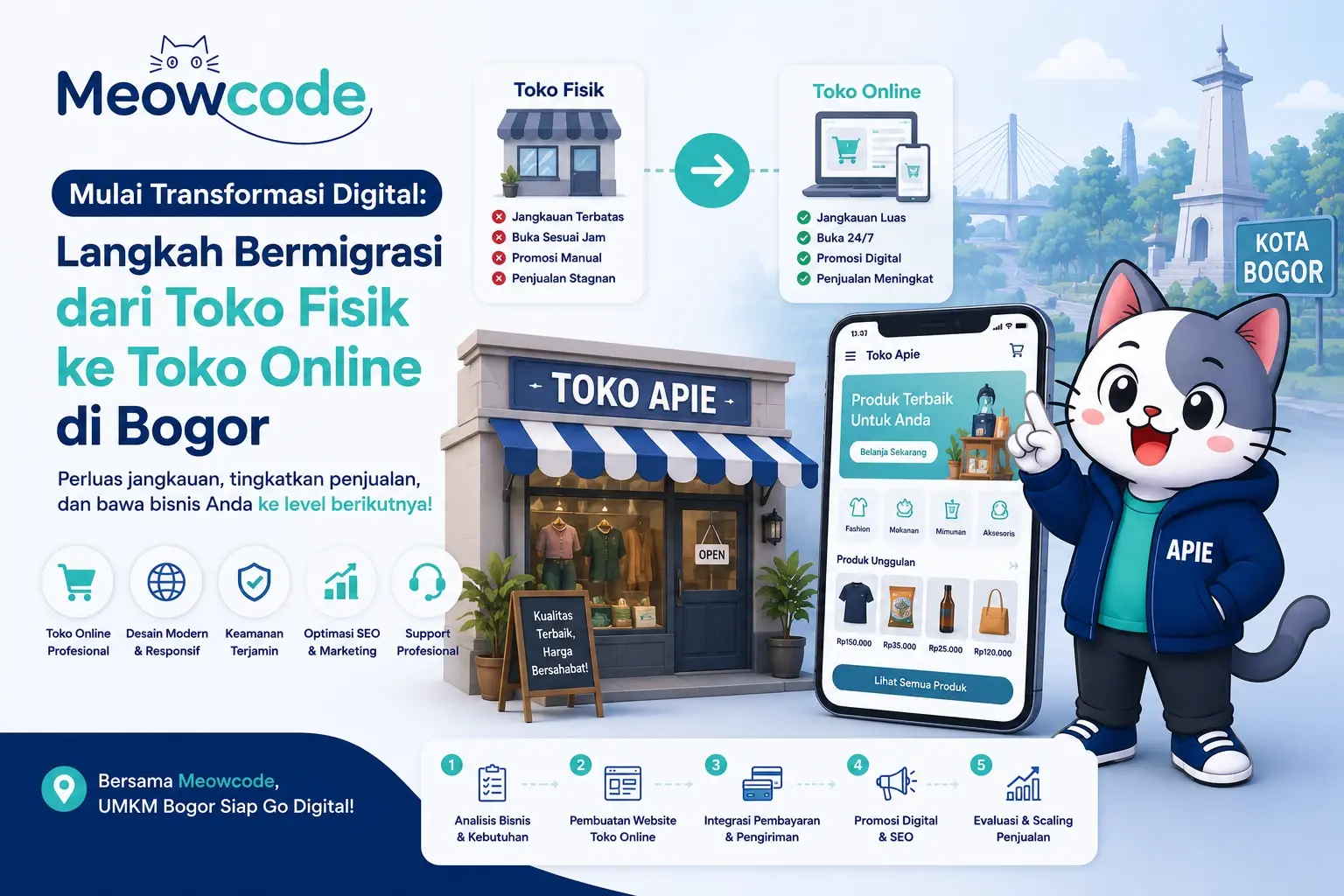 Gambar utama untuk artikel: Mulai Transformasi Digital: Langkah Bermigrasi dari Toko Fisik ke Toko Online di Bogor